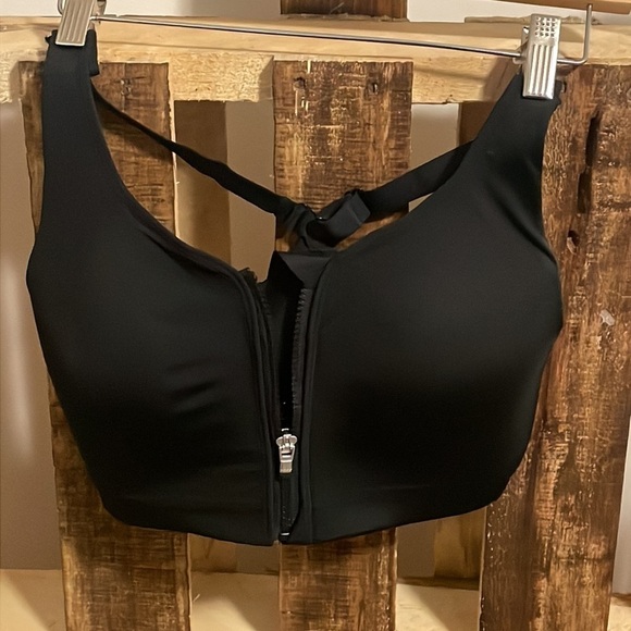 Athleta bra front zip black light padded intimate New Sz 32DD - Picture 6 of 6